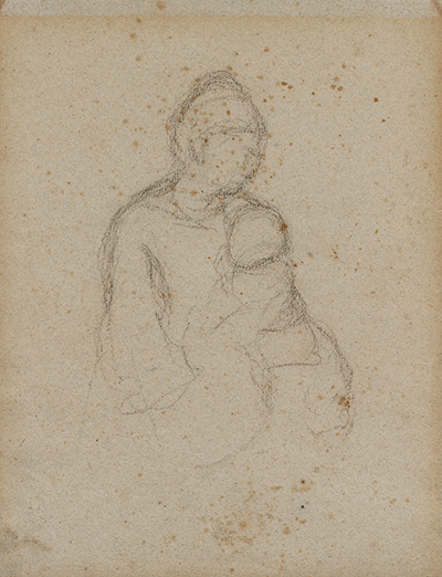 Mother and Child (Drawing) Paul Gauguin